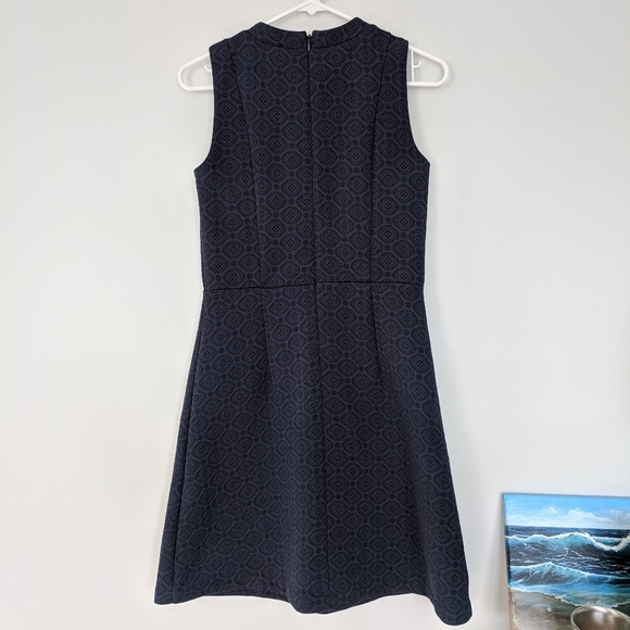 Loft Textured Navy A-line Dress - Picture 2 of 5